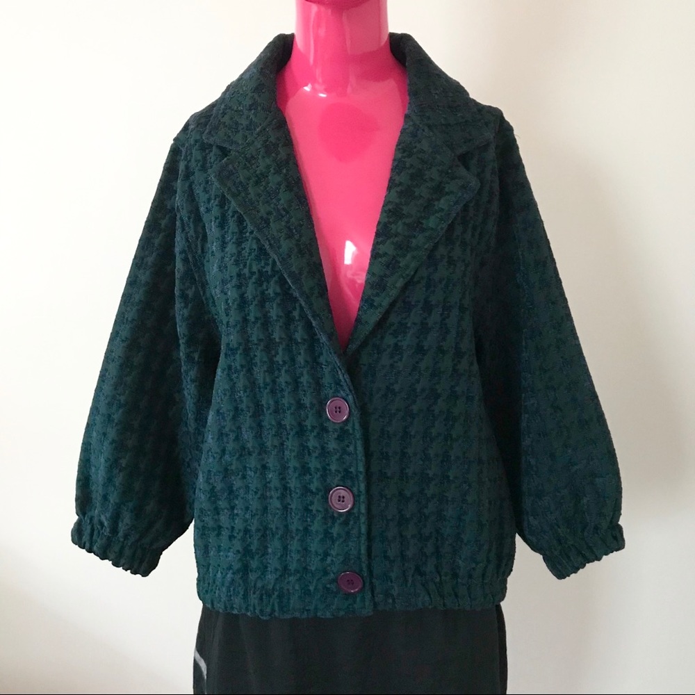 American Apparel Green Houndstooth Jacket